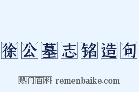 徐公墓志铭造句是什么意思的图片